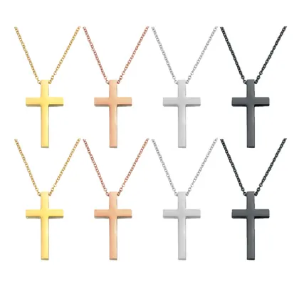 Stainless Steel Cross Pendant Necklace (8pcs)