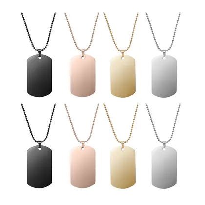 Stainless Steel Army Pendant Necklace / Dog Tag (8pcs)